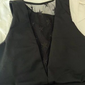 Forever 21 Sports Bra Black with Stars Size Large NWOT